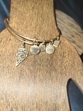 Alex and Ani Gold Tone 'Friends' Charm Bangle Bracelet